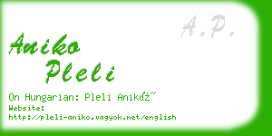 aniko pleli business card